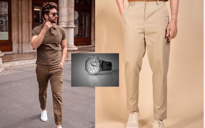Phong cách tinh tế với áo polo, quần nâu