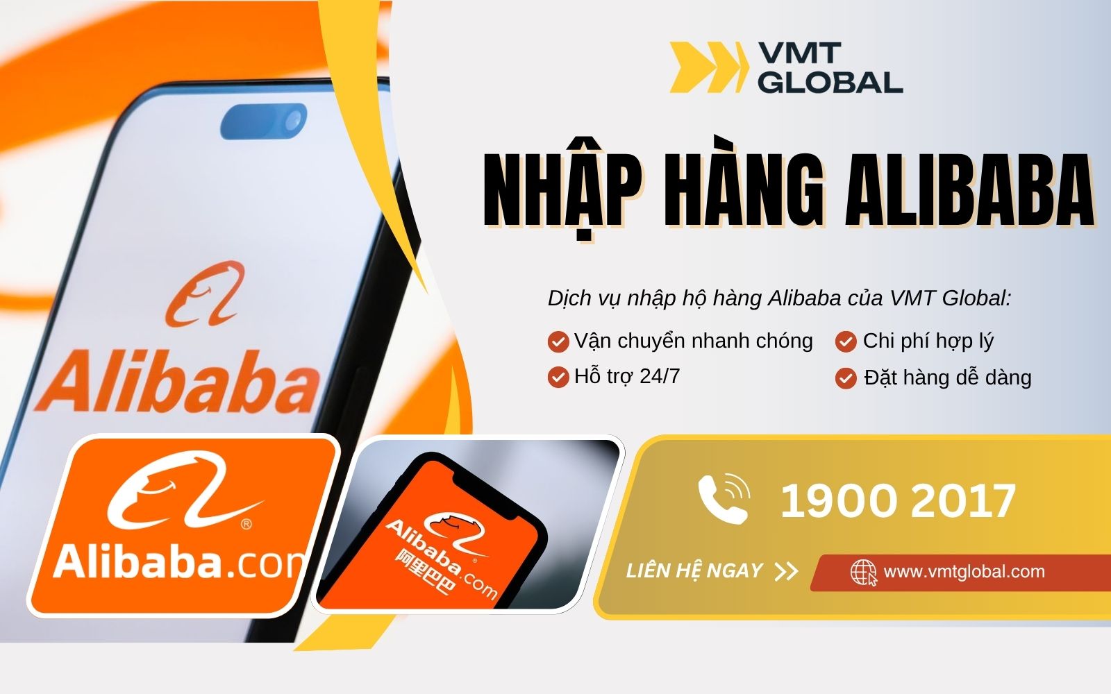 Dịch vụ nhập hàng Alibaba giá rẻ tại VMT Global