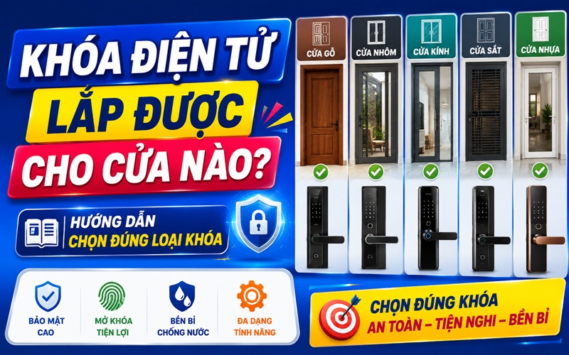 khóa điện tử lắp được cho cửa nào