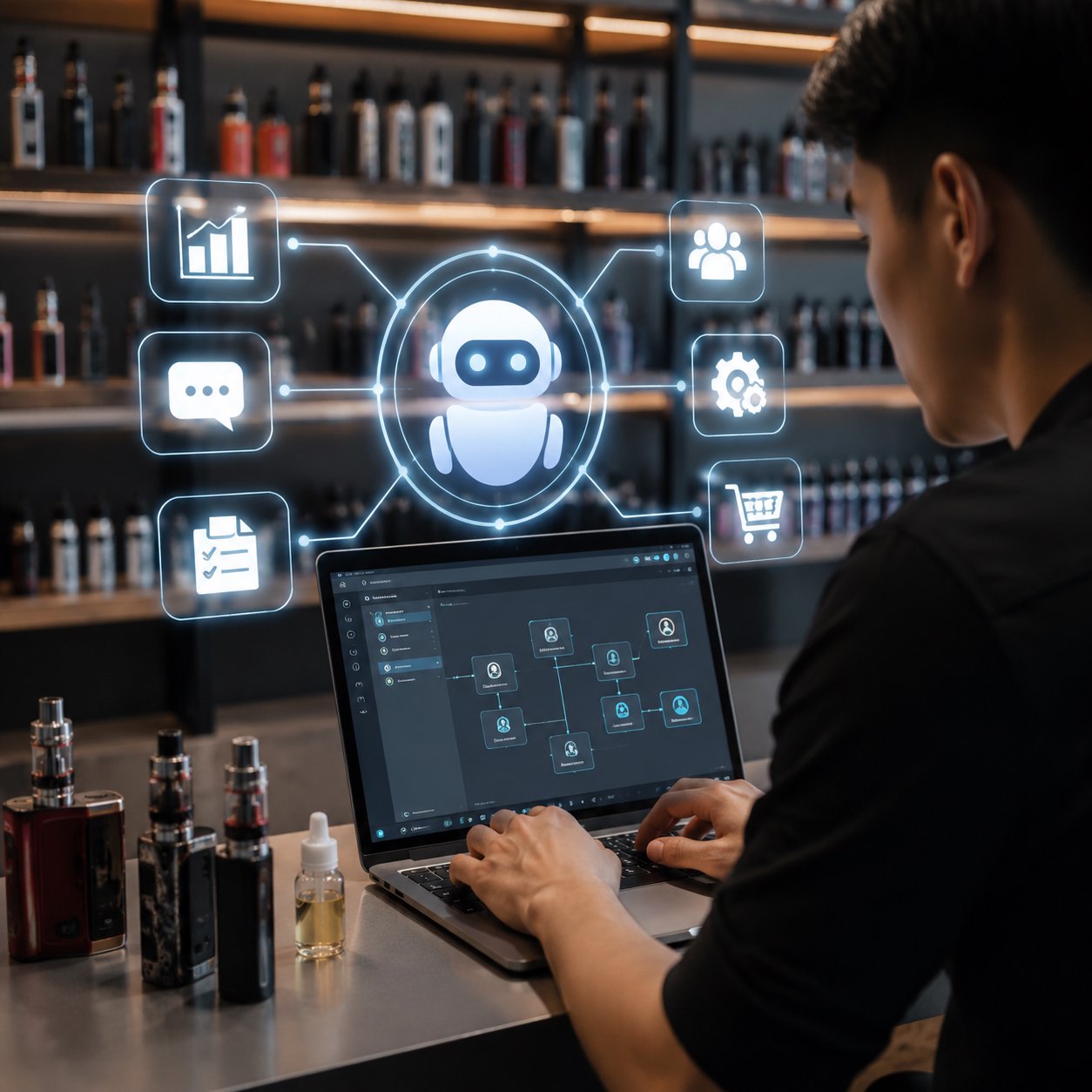 Tích Hợp AI Agent Nội Bộ: Cách Shop Vape Tự Động Hóa Vận Hành Mà Không Cần IT Tích Hợp AI Agent Nội Bộ: Cách Shop Vape Tự Động Hóa Vận Hành Mà Không Cần IT